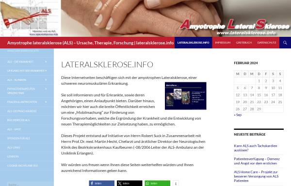 Vorschau von www.lateralsklerose.info, Infoseiten rund um die ALS