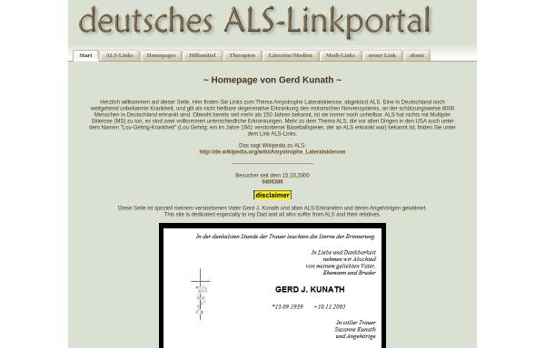 Vorschau von www.als-site.de, Linkportal Amyotrophe Lateralsklerose