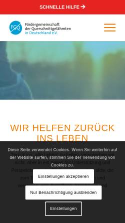 Vorschau der mobilen Webseite www.fgq.de, Fördergemeinschaft der Querschnittgelähmten e.V.