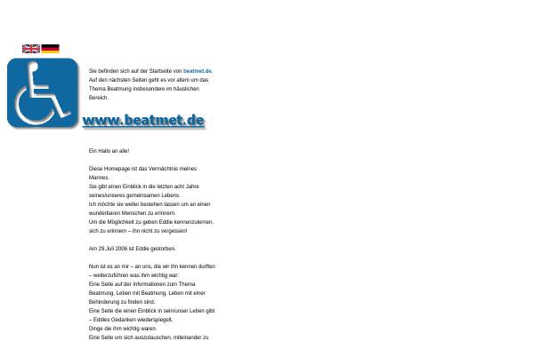 Vorschau von www.beatmet.de, Leben mit Beatmung