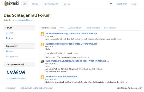 Vorschau von www.das-schlaganfall-forum.de, Das Schlaganfall Forum
