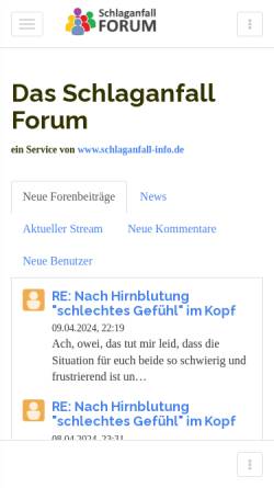 Vorschau der mobilen Webseite www.das-schlaganfall-forum.de, Das Schlaganfall Forum