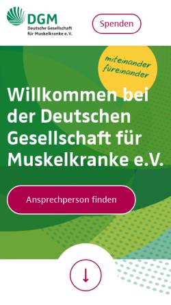 Vorschau der mobilen Webseite www.dgm.org, Deutsche Gesellschaft für Muskelkranke (DGM)