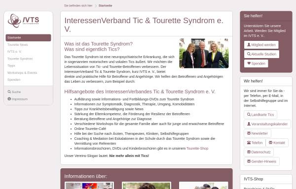 Vorschau von www.iv-ts.de, InteressenVerband Tic & Tourette Syndrom e.V.