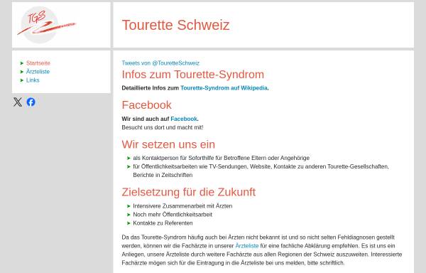 Vorschau von www.tourette.ch, Tourette Gesellschaft Schweiz