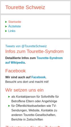 Vorschau der mobilen Webseite www.tourette.ch, Tourette Gesellschaft Schweiz