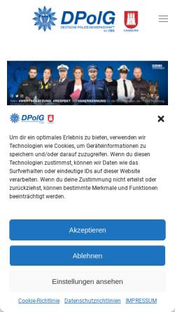 Vorschau der mobilen Webseite www.dpolg-hh.de, DPolG - Deutsche Polizeigewerkschaft