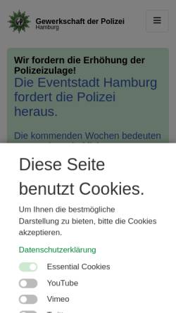 Vorschau der mobilen Webseite www.gdp.de, GdP - Gewerkschaft der Polizei