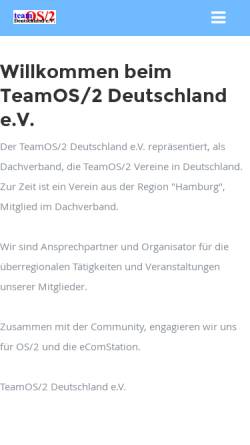 Vorschau der mobilen Webseite www.teamdv.de, TeamOS/2 Deutschland e.V. i.G.