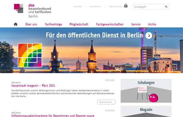 Vorschau von www.dbb.berlin, Deutscher Beamtenbund und Tarifunion Berlin