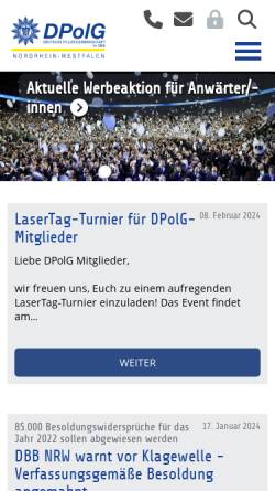 Vorschau der mobilen Webseite www.dpolg-nrw.de, DPolG-NRW