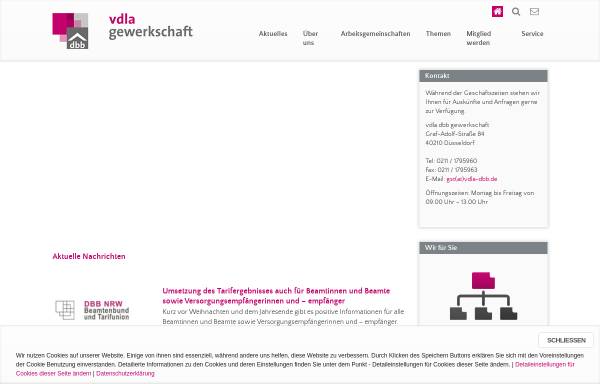 Vorschau von www.vdla-dbb.de, Verband der Landes-Beamten, -Angestellten und -Arbeiter Nordrhein-Westfalen (VdLA)