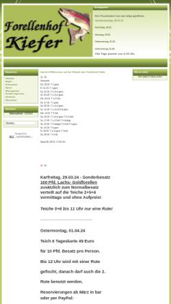 Vorschau der mobilen Webseite www.forellenhof-kiefer.de, Forellenhof Kiefer