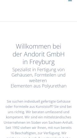 Vorschau der mobilen Webseite www.andorit.de, Andorit GmbH