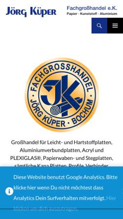 Vorschau der mobilen Webseite www.joergkueper.de, Jörg Küper Fachgroßhandel e.K.