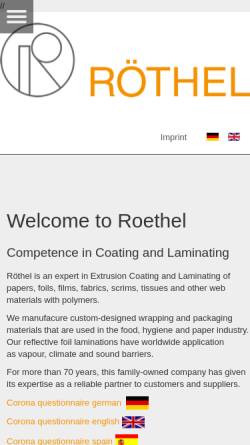 Vorschau der mobilen Webseite roethel.com, Röthel GmbH & Co. KG