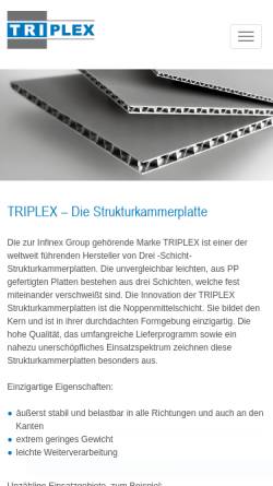 Vorschau der mobilen Webseite www.triplex-gmbh.de, Triplex Kunststoffe GmbH