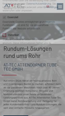 Vorschau der mobilen Webseite www.at-tubetec.de, Ostermann Rohr- & Metalltechnik GmbH