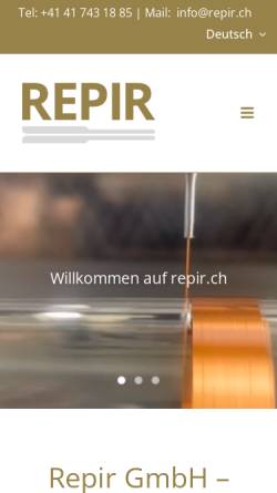 Vorschau der mobilen Webseite repir.ch, REPIR GmbH
