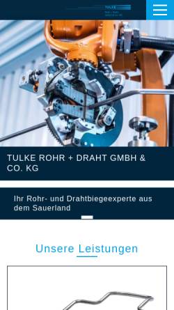 Vorschau der mobilen Webseite tulke-metall.de, Tulke Metallverarbeitung, Inh. Manfred Tulke