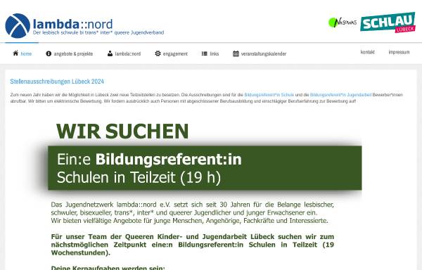 Vorschau von www.lambda-nord.de, Jugendnetzwerk Lambda Nord e. V.