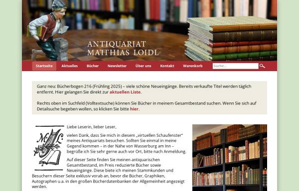 Vorschau von www.antiquariat-loidl.de, Antiquariat Matthias Loidl