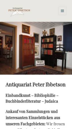 Vorschau der mobilen Webseite www.antiquariat-peteribbetson.de, Antiquariat Peter Ibbetson