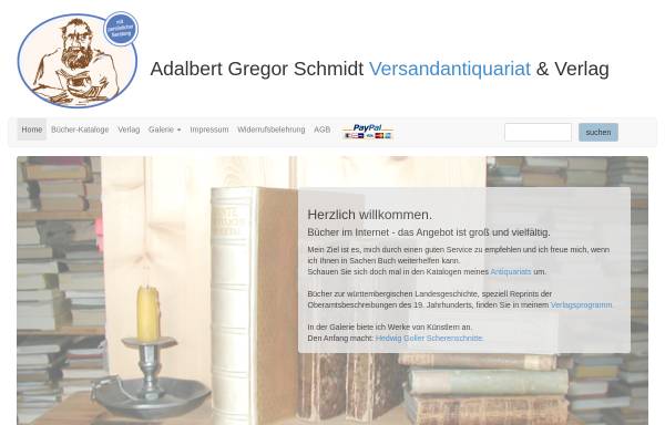 Vorschau von versandantiquariat.org, Versandantiquariat & Büchersuchdienst Adalbert Gregor Schmidt