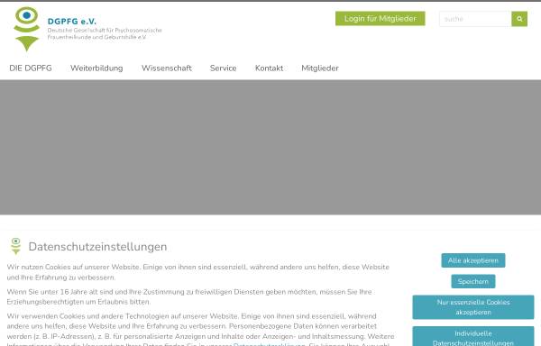 Vorschau von www.dgpfg.de, Deutsche Gesellschaft für psychosomatische Frauenheilkunde und Geburtshilfe
