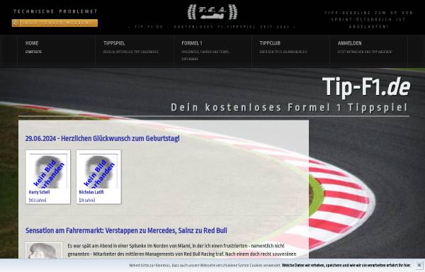 Vorschau von www.tip-f1.de, F1 Tip Club Arnsberg