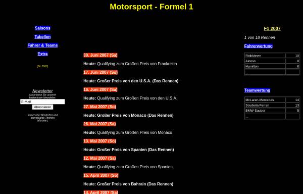 Marco Schüler's Formel 1 Seite