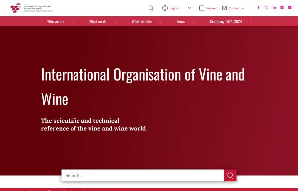 Vorschau von www.oiv.int, Internationale Organisation für Rebe und Wein