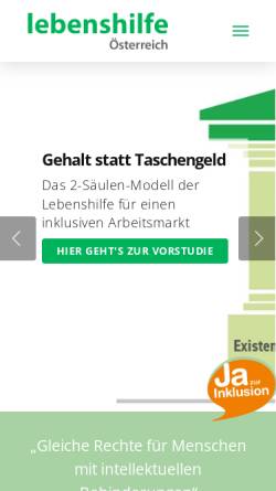 Vorschau der mobilen Webseite www.lebenshilfe.at, Lebenshilfe Österreich