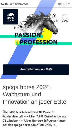 Vorschau der mobilen Webseite www.spogahorse.de, Spogahorse