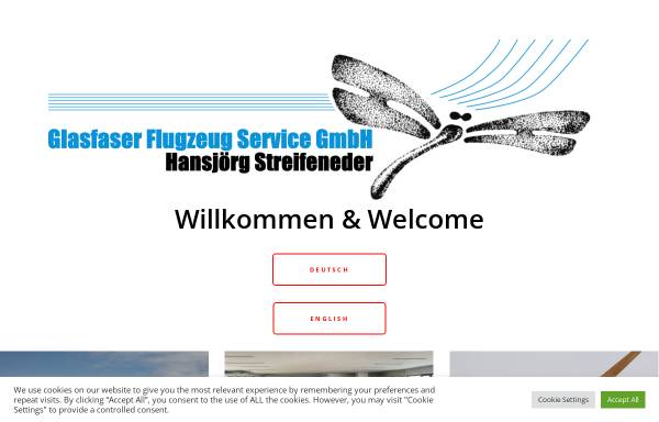 Vorschau von www.streifly.de, Glasfaser-Flugzeug-Service GmbH