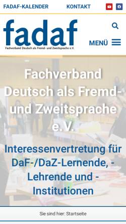 Vorschau der mobilen Webseite www.fadaf.de, Fachverband DaF