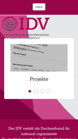 Vorschau der mobilen Webseite www.idvnetz.org, Internationaler Deutschlehrerverband (IDV)