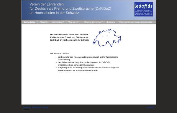 Vorschau von www.ledafids.ch, Lektoren und Lektorinnen Deutsch als Fremdsprache in der Schweiz (Ledafids)