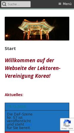 Vorschau der mobilen Webseite www.lvk-info.org, Lektoren-Vereinigung Korea