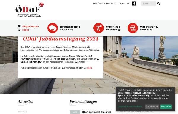 Vorschau von www.oedaf.at, Österreichischer Verband für Deutsch als Fremdsprache/ Zweitsprache