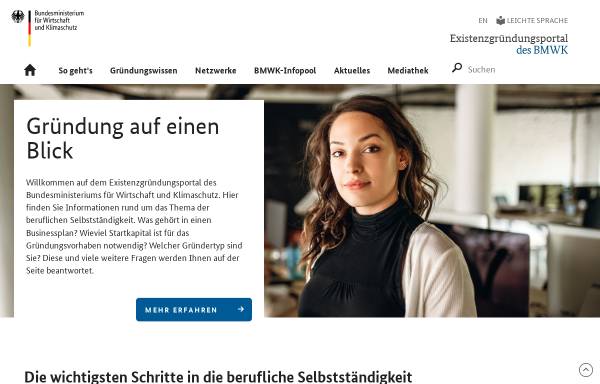 Vorschau von www.gruenderinnenagentur.de, Bundesweite Gründerinnenagentur