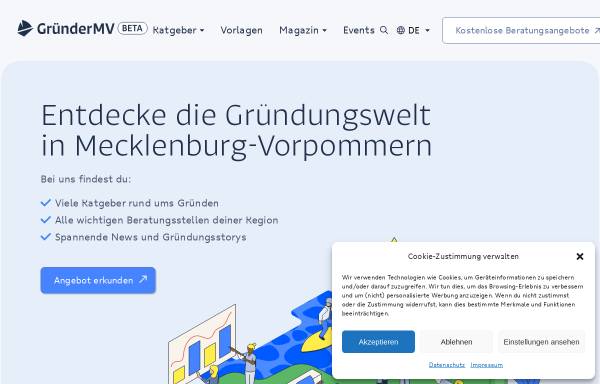 Vorschau von www.gruender-mv.de, Gruender-MV.de - Allgemeiner Unternehmensverband Neubrandenburg e.V.