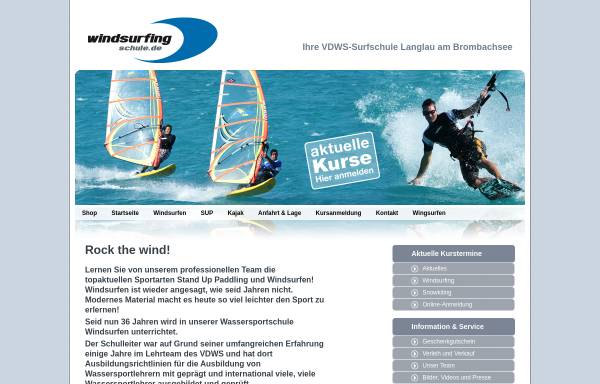 Vorschau von www.windsurfingschule.de, Surfschule Seecamping Langlau/Brombachsee