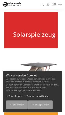 Vorschau der mobilen Webseite www.solartoys.ch, Solartoys, Peter Wüthrich