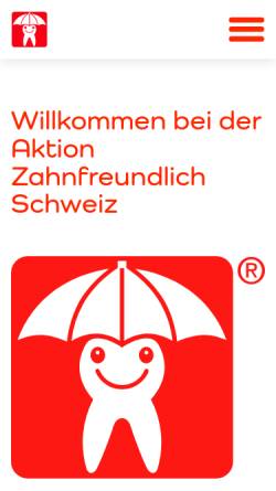 Vorschau der mobilen Webseite www.zahnfreundlich.ch, Aktion Zahnfreundlich Schweiz