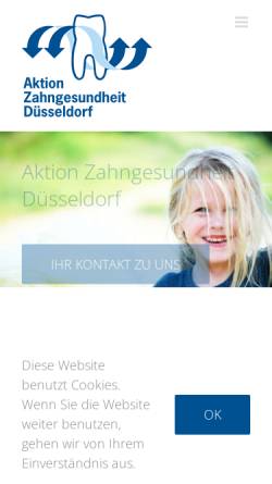 Vorschau der mobilen Webseite www.agzahn-duesseldorf.de, Aktion Zahngesundheit Düsseldorf