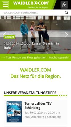Vorschau der mobilen Webseite www.waidler.com, WAIDLER.COM