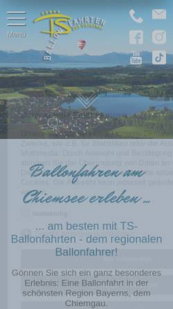 Vorschau der mobilen Webseite www.ts-ballonfahrten.de, TS-Ballonfahrten