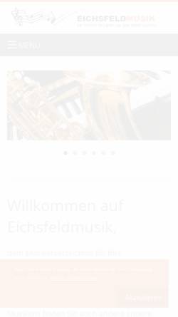 Vorschau der mobilen Webseite www.eichsfeldmusik.de, Eichsfelder Musiker