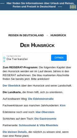 Vorschau der mobilen Webseite www.reiserat.de, Reisen in Deutschland - Hunsrück